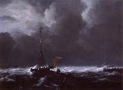 Jacob van Ruisdael View of het lj on a stormy Day Sweden oil painting artist